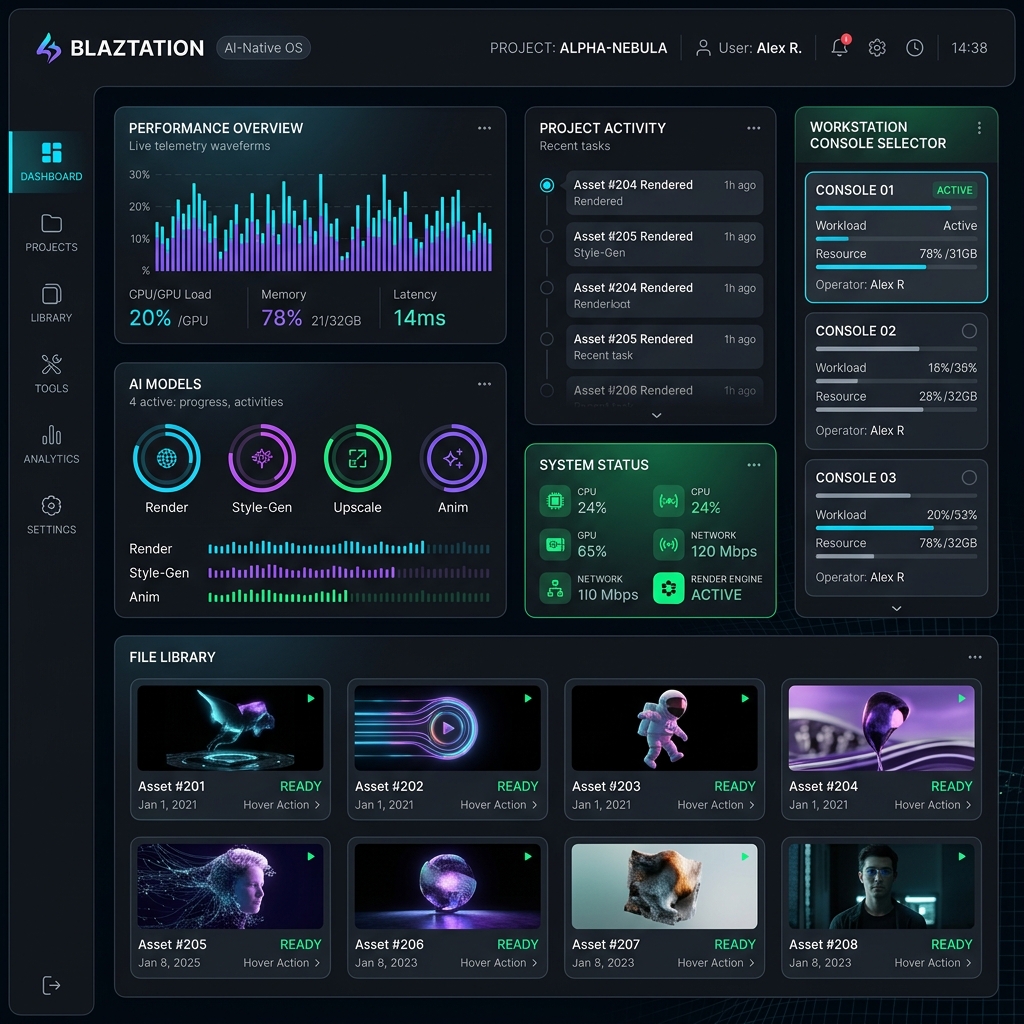 BLAZTATION Orbit Workstation Console View